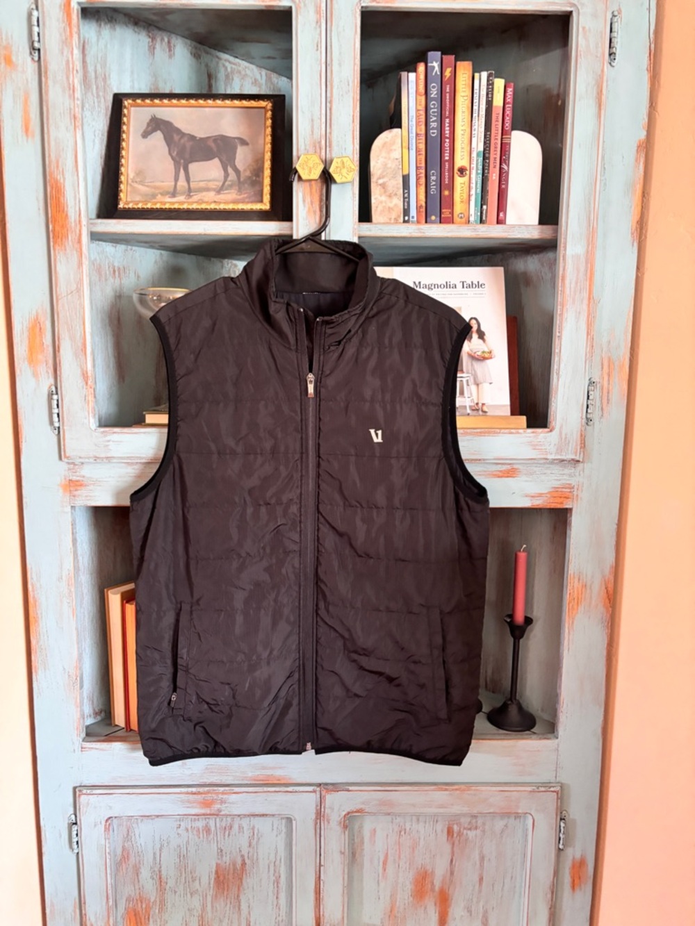 Men's Black Quilted Puffer Vest - vuori large